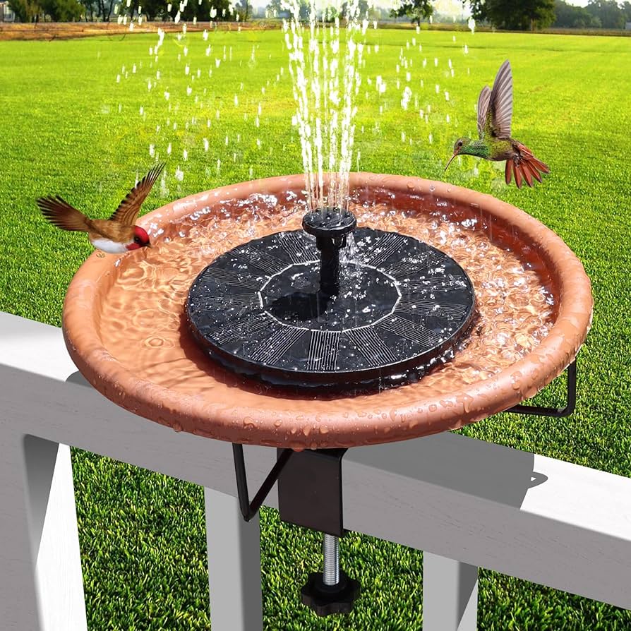 Solar-Powered Garden Oasis Water Fountain For Birds